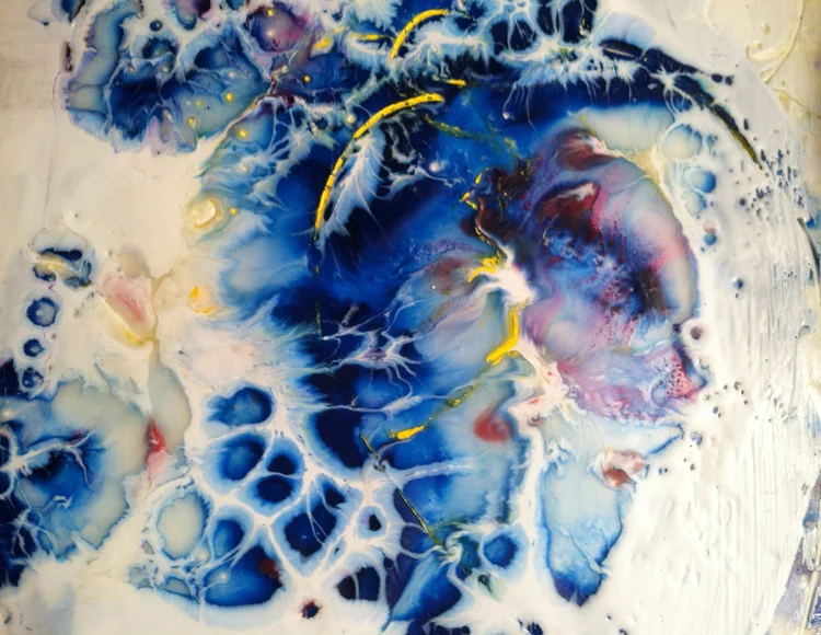Maureen McMahon, Melody in Motion, Encaustic, 16"x 20" $600