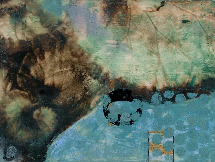 Sidone Roepke, Ornamental , Encaustic, Silk fabric7"x 9" $200 ,