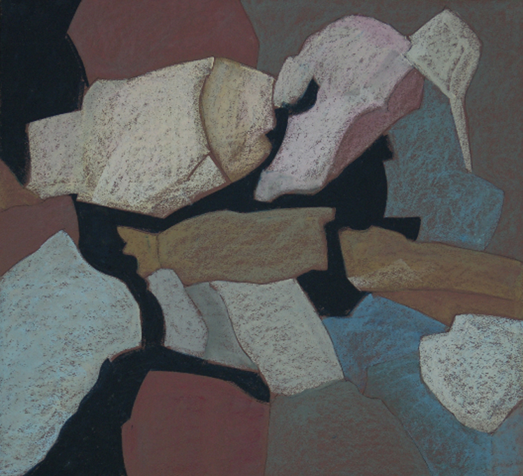 James Thomas, Flow and Constrain, Erie Canal Study , Oil pastel, 18.75"x 21.5" $800