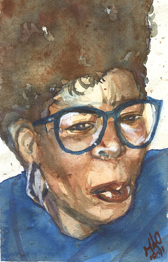 Marrianne O'Loughlin, "One Face of Eve" , watercolor, 8" x 10" $500