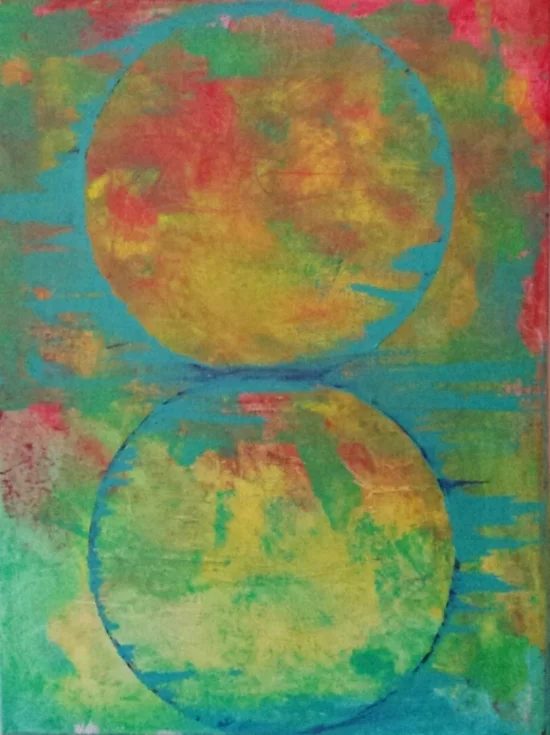 Carlos Baher, "Sliding Circles", Acrylic on Canvas, $135