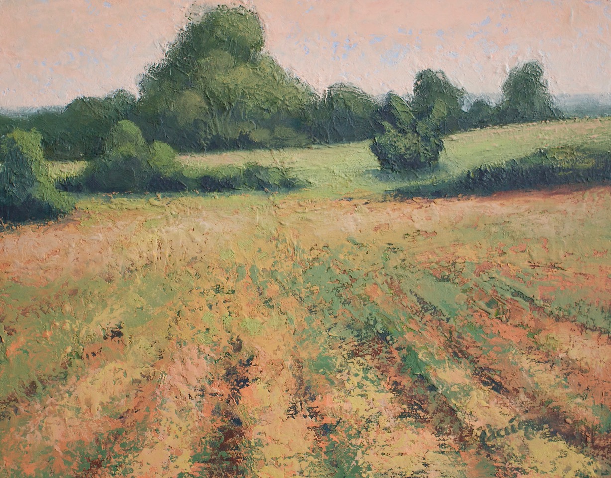 Kathryn Bevier, "Farm In Mendon", Oil and Wax, $425
