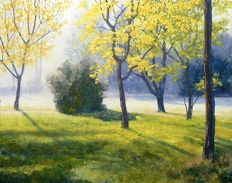 Robert Heischman, Morning Light, Gouache , 16"x 20" $800