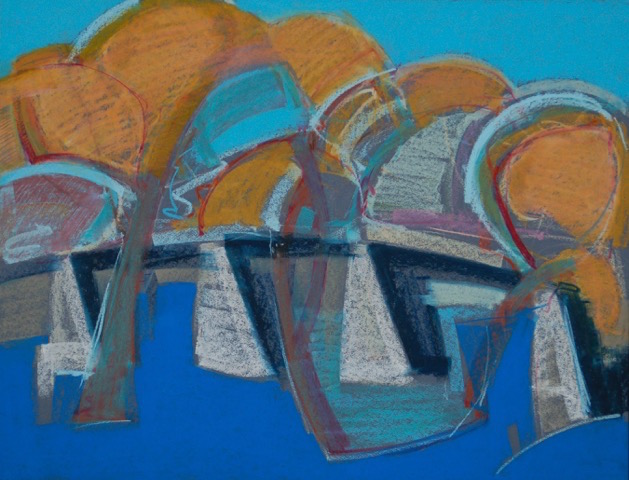 Jim Thomas, Bridge Over the Genesee , Oil Pastel, $400