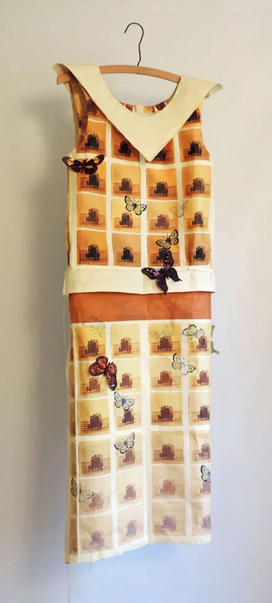 Susan Blumendale, Fannie and Friends With Butterflies,Digital print on Handmade paper, wire, thread, 475.