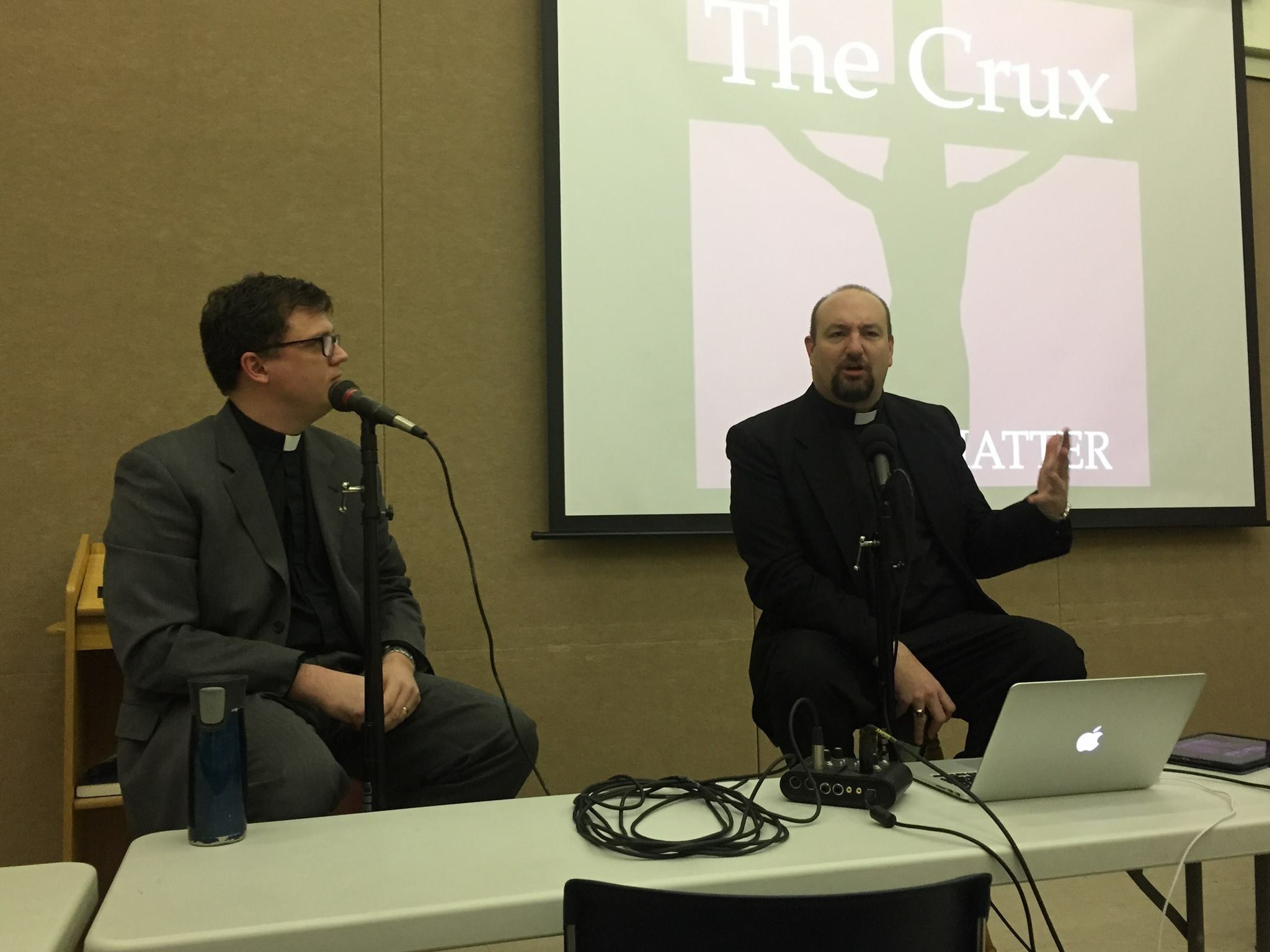 Scott Stiegemeyer (left) and Todd Peperkorn (right) recording live at Holy Cross Lutheran Church in Rocklin, California.