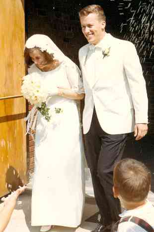 Prudence and Paul Humber on their wedding day