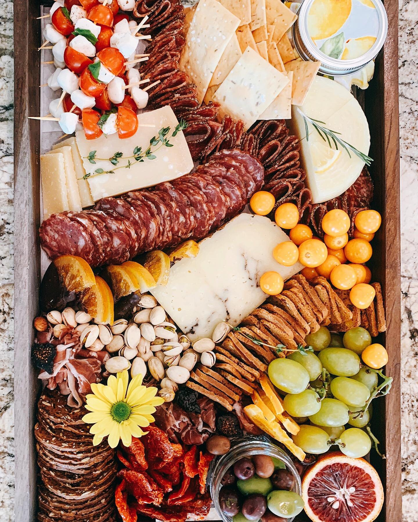 a colorful charcuterie tray for tonight&rsquo;s yacht cruise 🛥