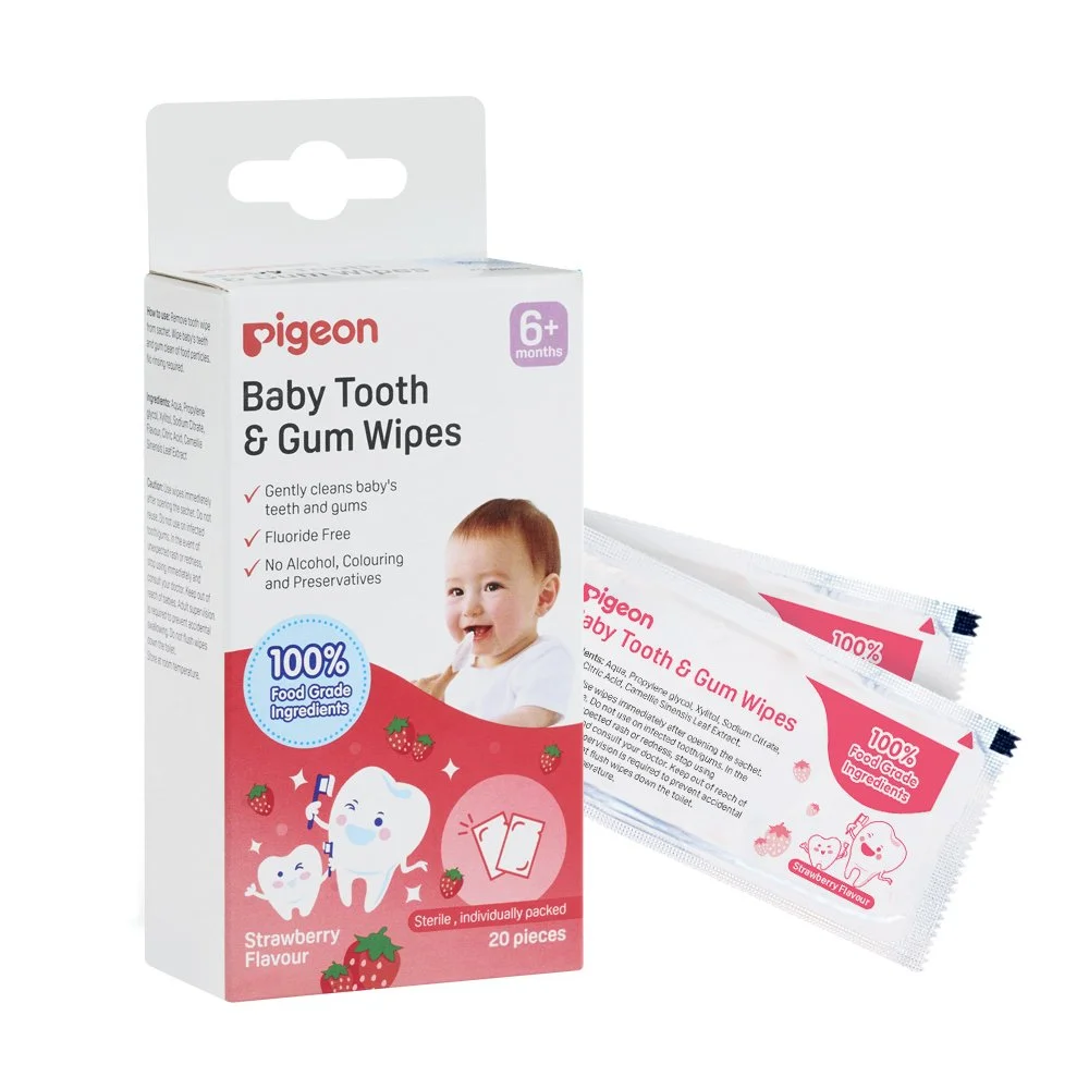 Pigeon Baby Tooth & Gum Wipes 20 Pcs Strawberry