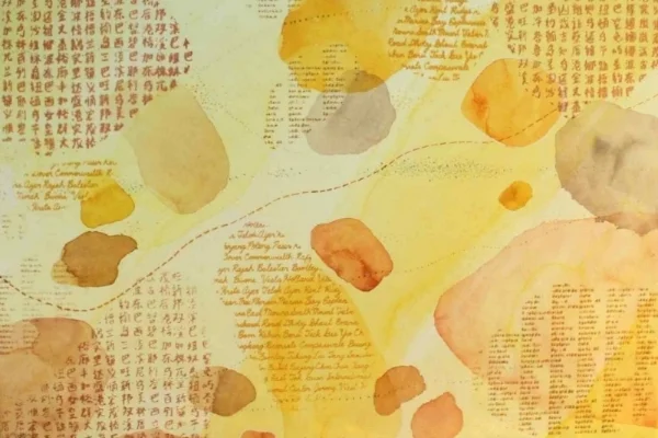 Temasek Travel – Lingua Franca , mixed media on canvas, 45 x 60 cm, 2014. Price on application. 