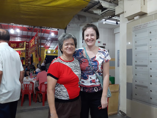 Ah Pong, the friendly auntie who works 14-hour days at the local mini-mart. She's not shy to shoo unwanted people away from my kids or give me health advice - in Mandarin of course! 