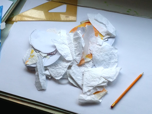 Scrunching paper to create shapes! 