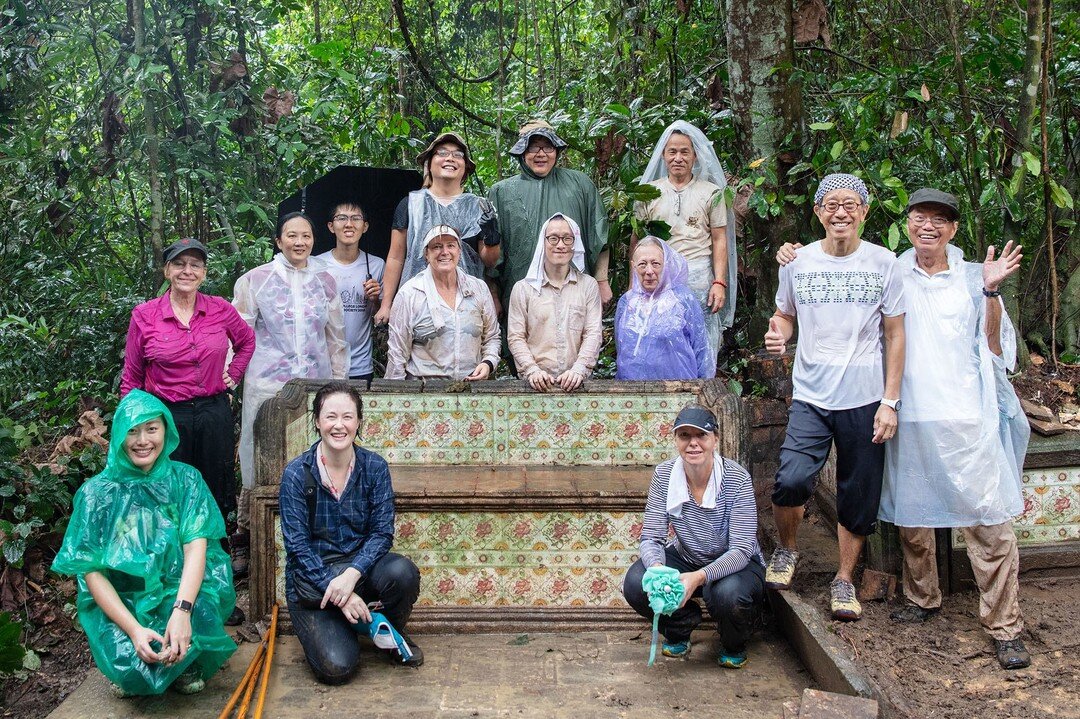 Different nationalities, ages and gender...We all pretty much look the same covered in mud and mould though! Amazing what a sense of humour and a lot of sweat can achieve. So proud of this (very unexpected) renovation of one of Singapore's most spect