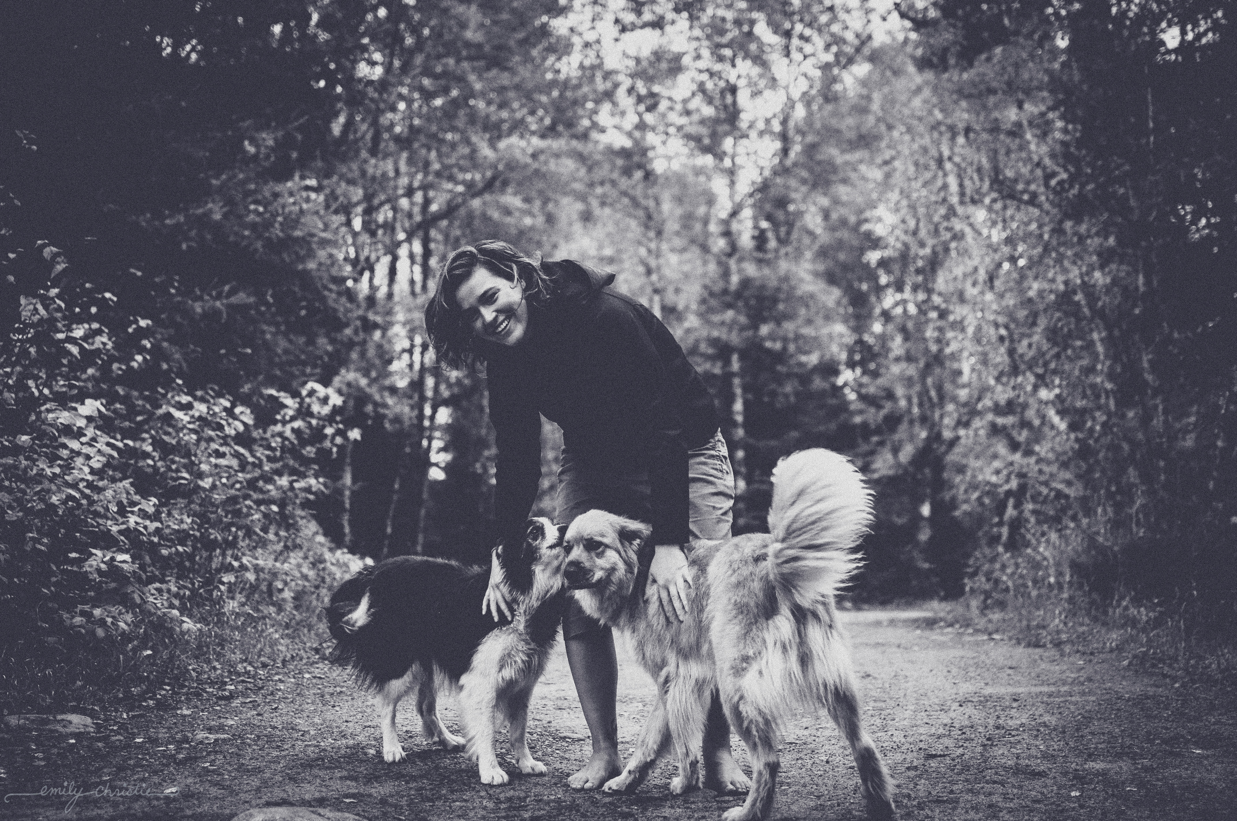 Brooke with the dogs (Islay and Sumac)