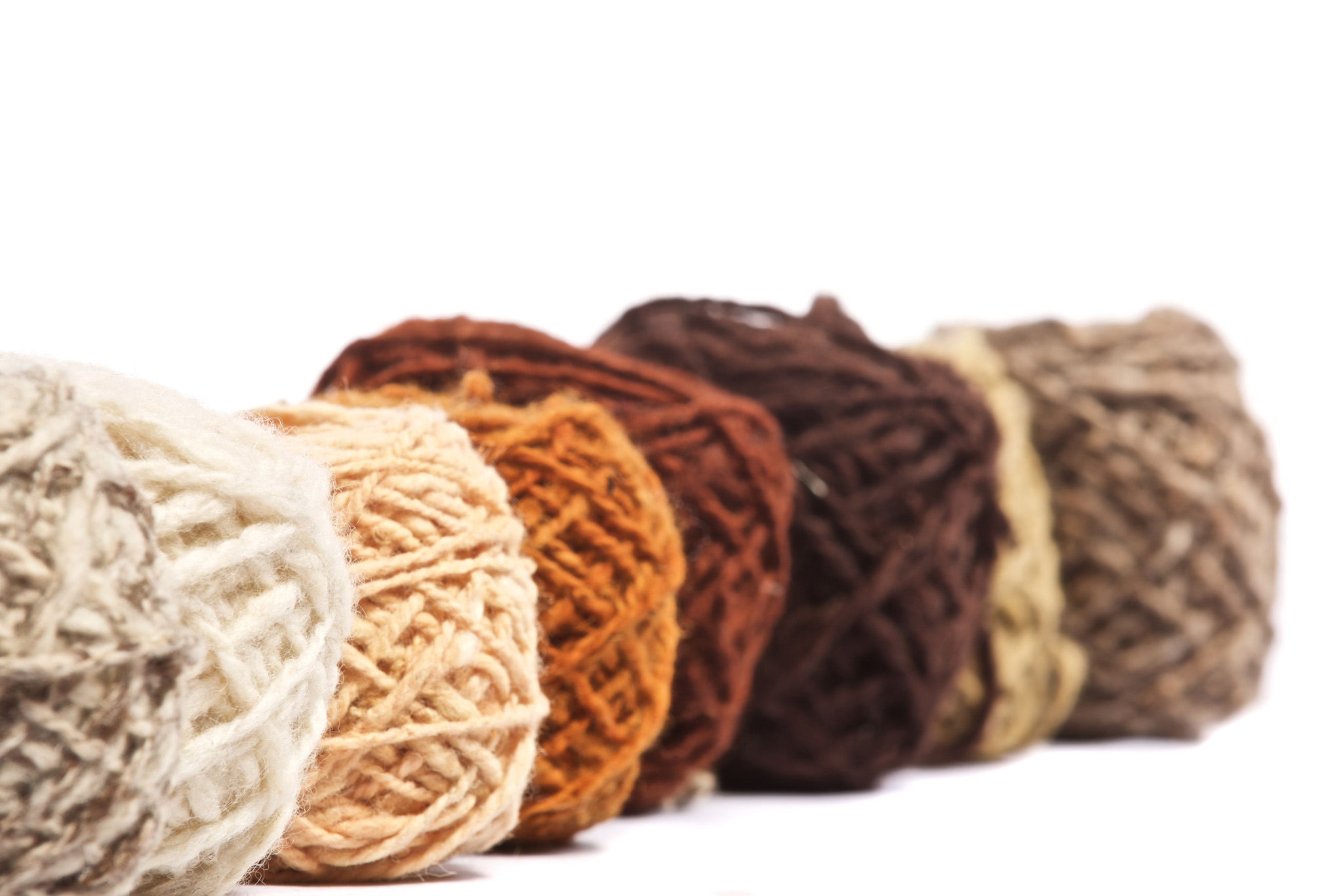 Skeins of wool from the Kenana Knitters in Kenya - homespun and dyed using plants and vegetables sourced locally in and around Njoro