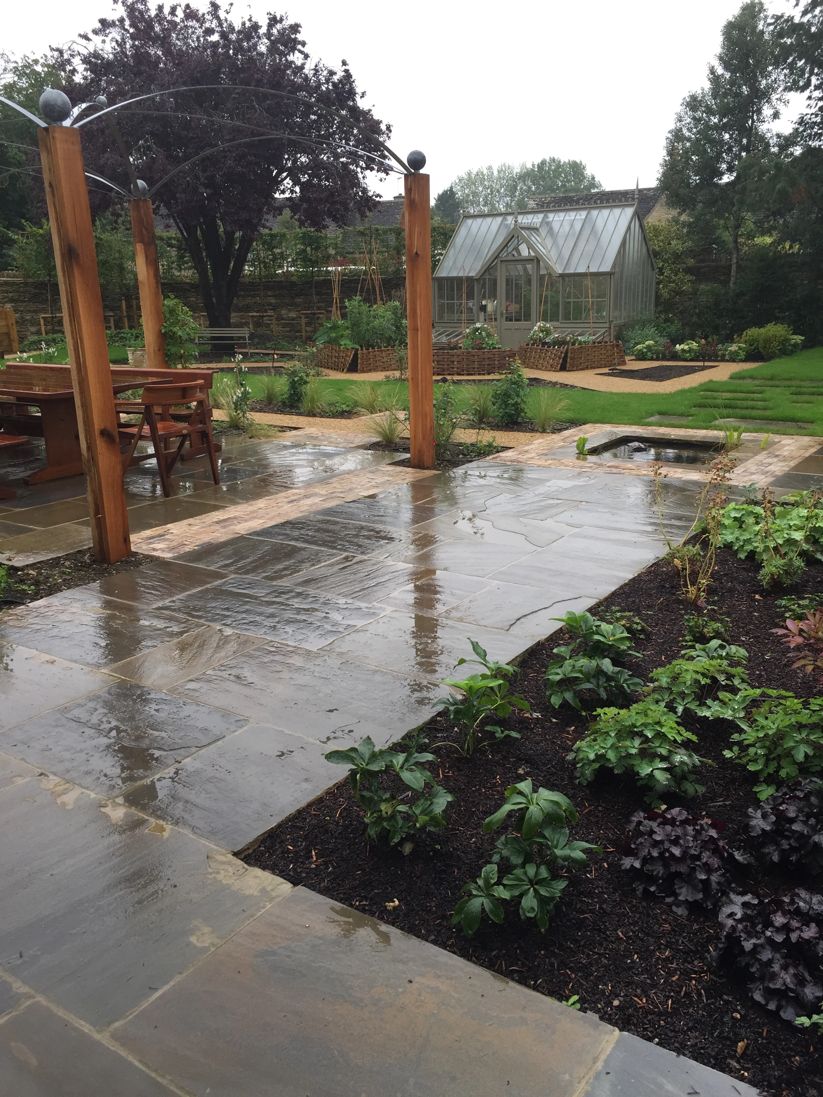 Back garden in the rain