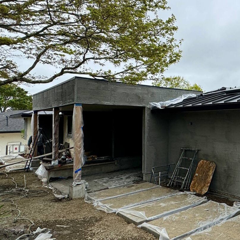 Checked in on one of our more contemporary projects today, this entry is coming together well! The original home lacked an obvious entrance, this new one makes an event out of arrival. 🏠

 #architecture #napavalley #homebuilding