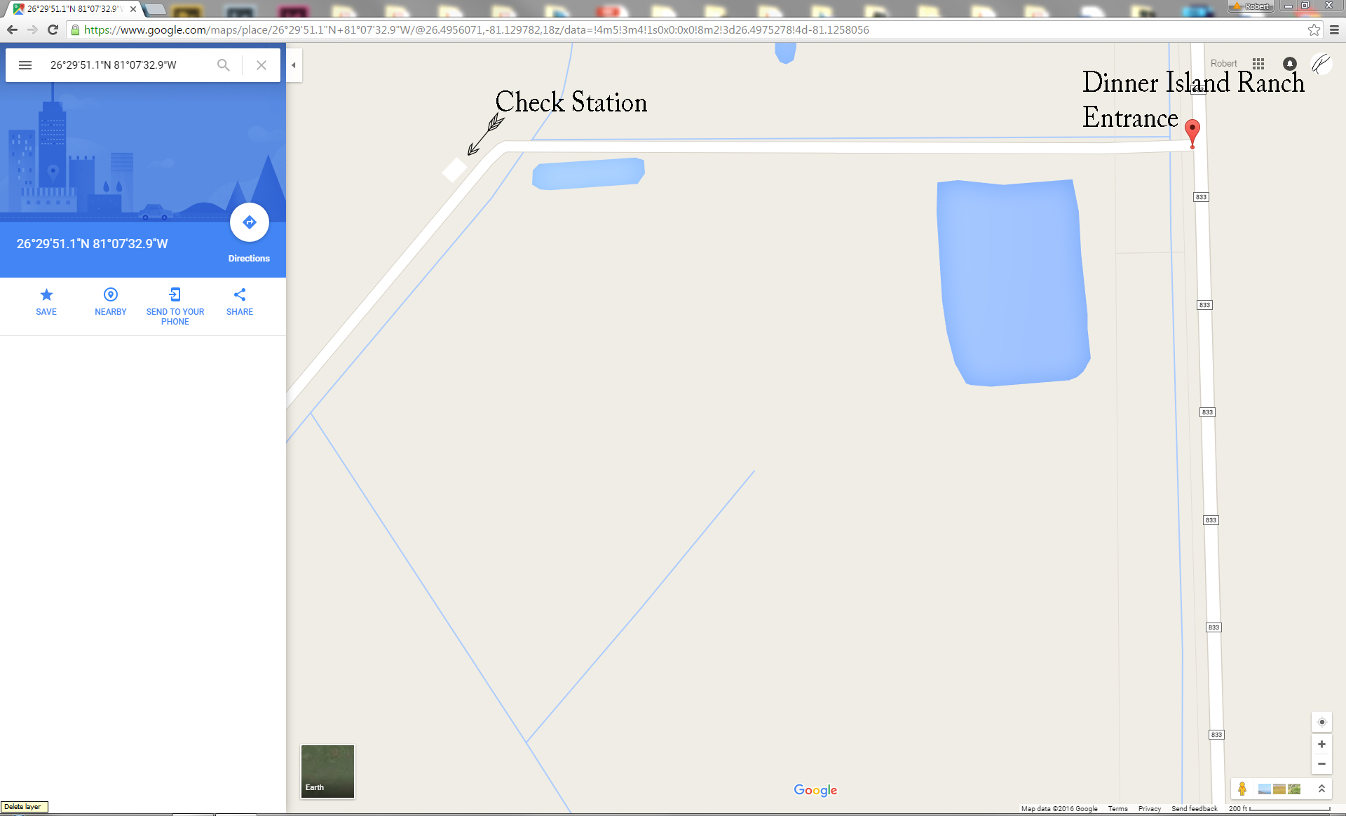 More localized map of the Dinner Island Ranch