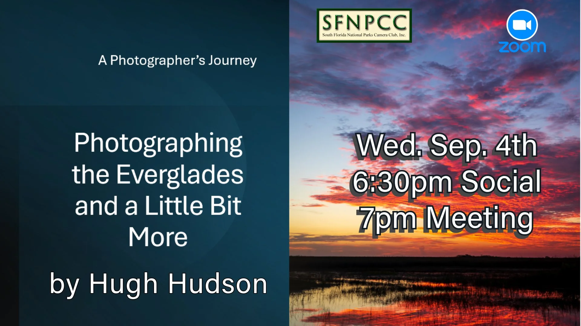 September Meeting - (via Zoom) Photographing the Everglades and More