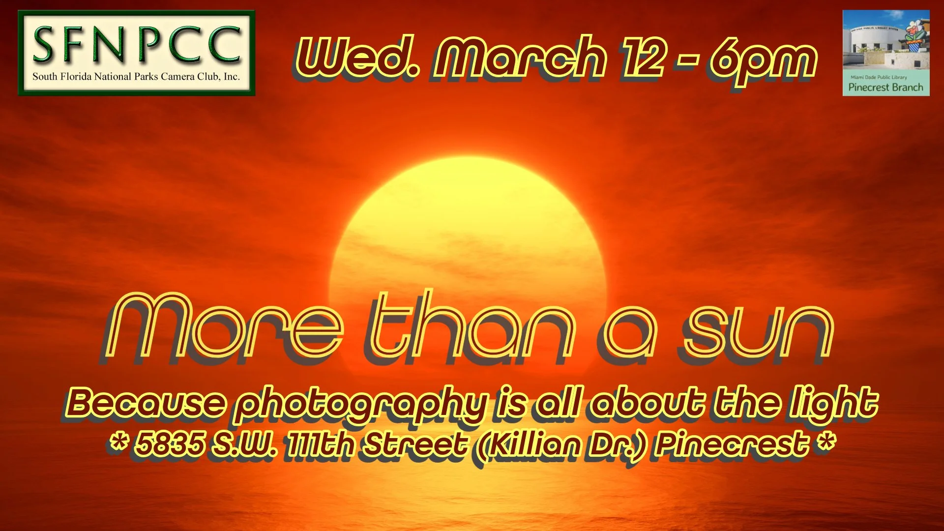 August Meeting IN PERSON - "More Than A Sun"