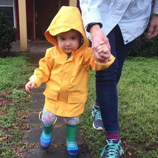 Best thing about a rainy day? Seeing this cutie in her raincoat and boots, of course!