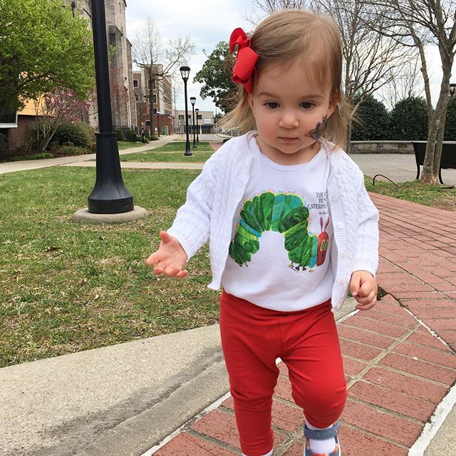 Today was an excellent day, filled with lots of our favorite things. We saw The Very Hungry Caterpillar show at the @nashvillechildrenstheatre, all decked out in our #ericcarle @tattly and @outofprint gear. Our whole family loves Eric Carle&rsquo;s b