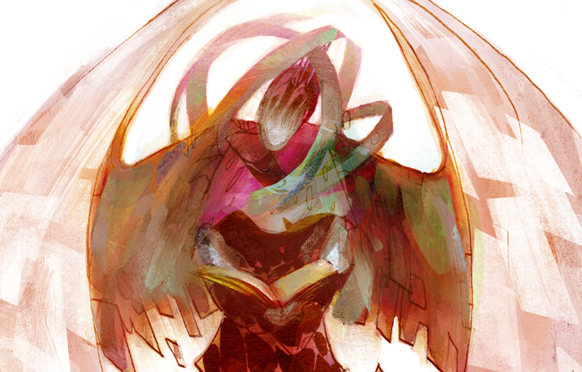 closeup of Eli's painting