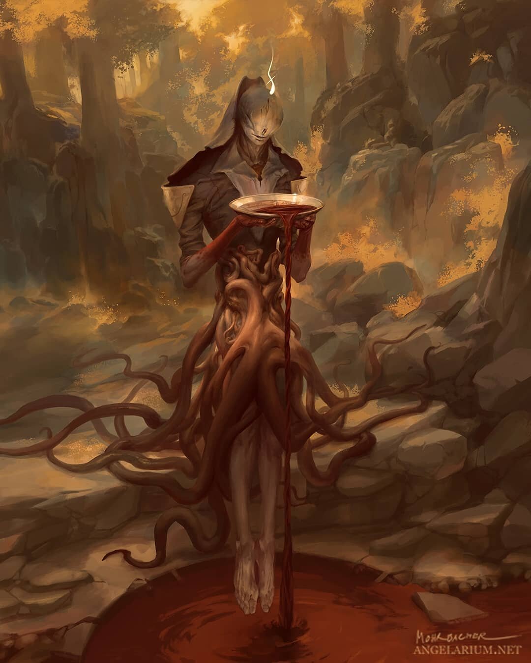 Zaqiel, Angel of Purity😇 Swipe for details➡️ Keep swiping to see the pencil sketch and a version by @lostkeep😍
.
The dawn will not come
to those who are born in the dark
Dance in the dark
Die in the dark
.
We live now
Feeling what it is to be alive
Cutting down the light
As we cut down our young
.
.
.
.
.
#petermohrbacher #angelarium #encyclopediaofangels #zaqiel #purity #blood #creaturedesign #illustration #characterdesign #art #sepia #watchers #fallenangel #grigori #tentacles #lovecraft #sketch #sketchbook #digitalart #landscape #horrorart #darkart #figuredrawing #painting #speedpainting #handmodel #feetmodel