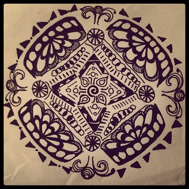 Old #mandala I found in between the pages. #doodlindoods #doodles #patterns #round #sharpie #old #happymonday #creative #creativework #design
