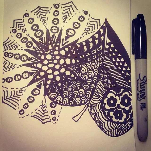 #doodlingdoods #doodles @sharpie #fun #creative #creativework #design #patterns #flower #leaf