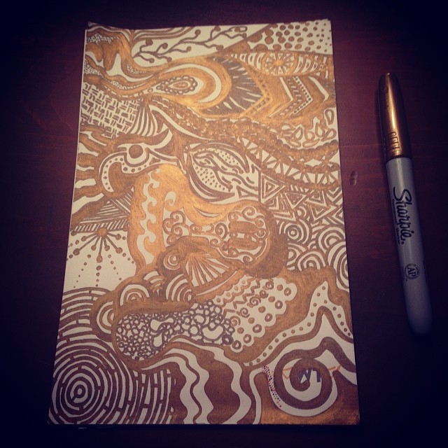 #Doodlingdoods #gold #sharpie #doodles #art #creative #fun #imagination