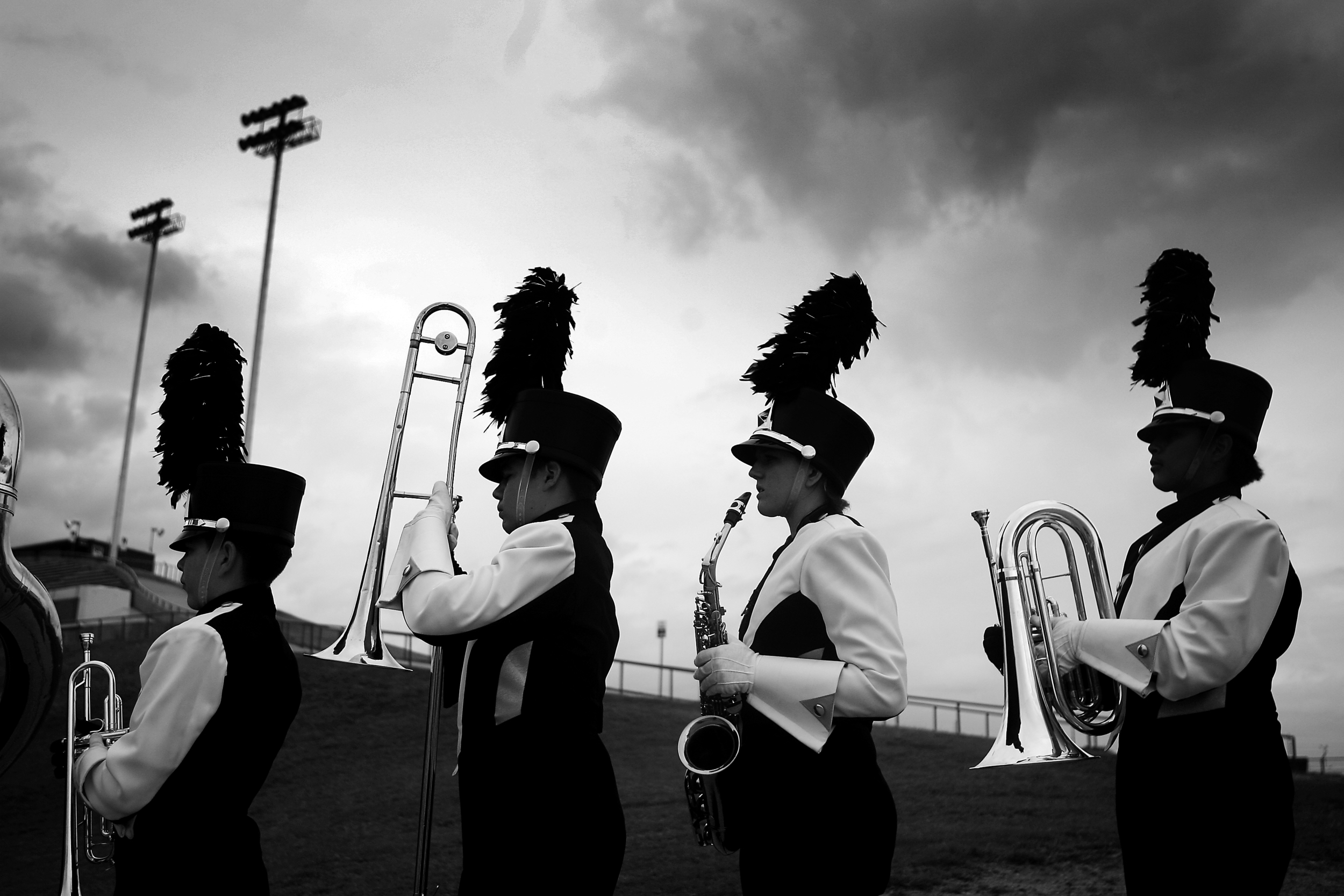  Members of the Junction High School marching band line up to take the field at San Angelo Stadium Saturday, Oct. 3 for their performance in the San Angelo Marching Festival. Junction was one of 22 bands showcasing their talents at this year's festiv