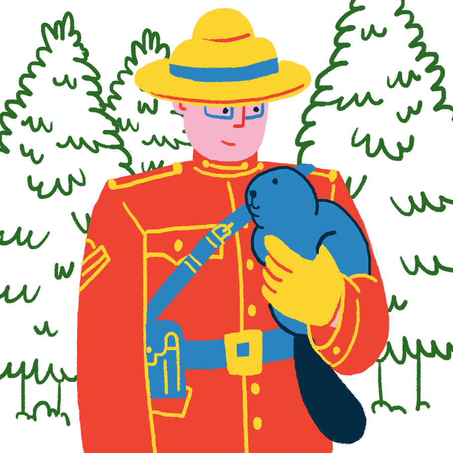 Canadian Mounty and friend