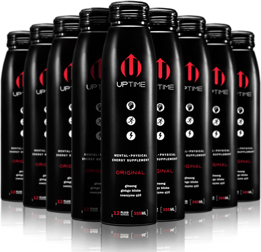 AWAKEN THE SENSES Accomplishing your goals requires more than determination—you need sustained, reliable energy, as well. Reinvigorate your body and intellect with UPTIME Energy Drinks. Finely crafted to deliver concentrated energy over a prolonged period of time, UPTIME energy drinks help you stay mentally engaged throughout the day. Clear, refreshing and sparkling citrus flavors with a boost—that’s what every UPTIME Energy Drink offers. UPTIME Energy Drinks deliver invigorating flavors of orange, lemon and lime with our exclusive blend of vitamins and natural energy-producing ingredients to help you perform at your best, whether you’re working hard or playing harder.