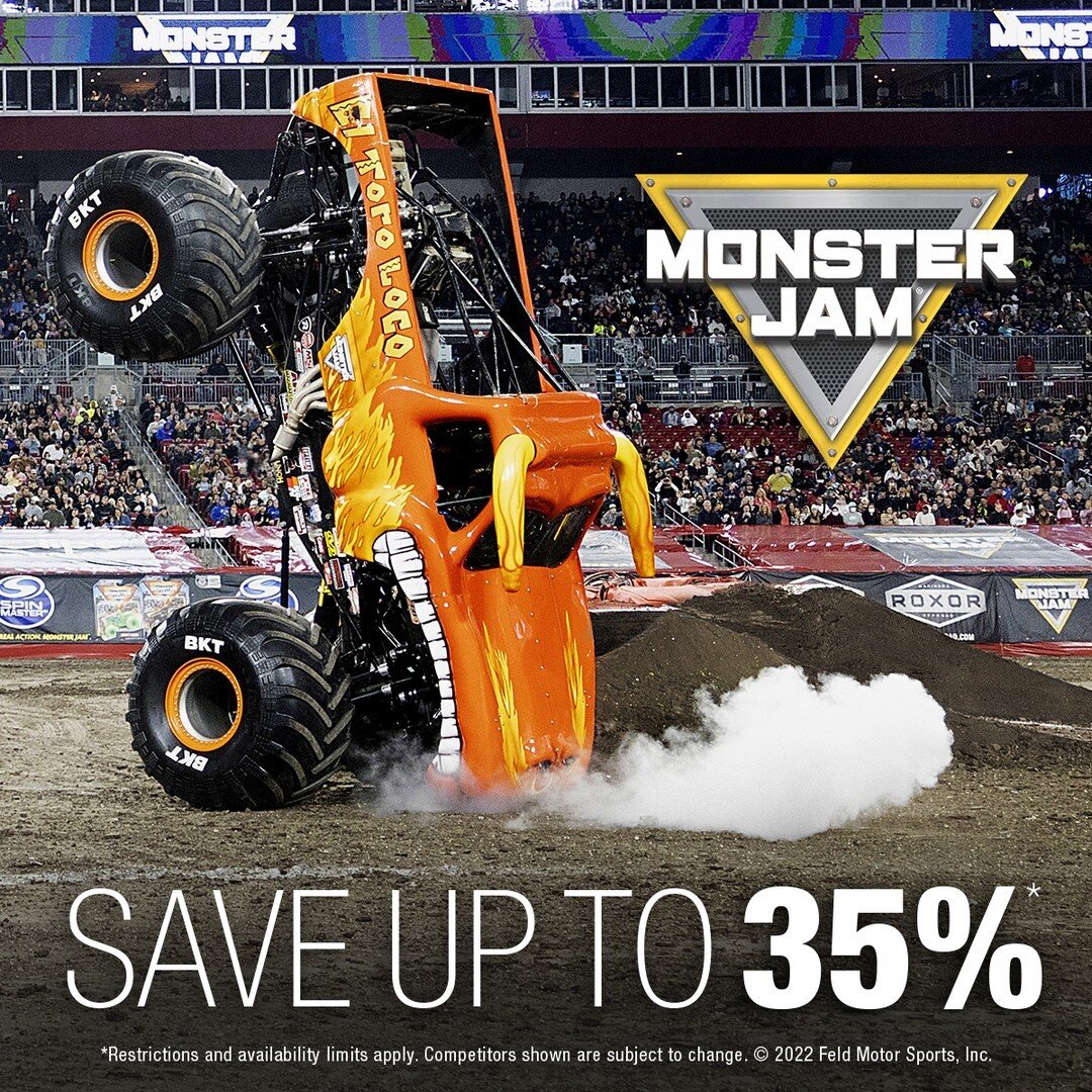 Happy Cyber Sale week! Save up to 35% on tickets to Supercross &amp; Monster Jam!
 
Code: VN2022
Valid on select price levels.

Link is in bio.