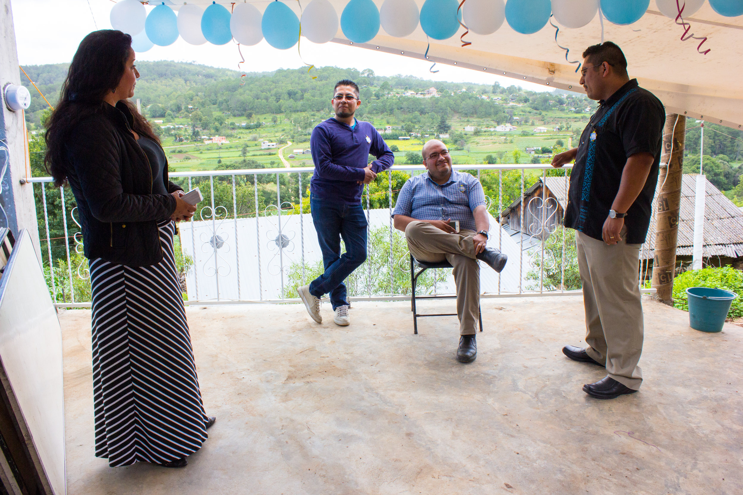 Maria, Chuey, Diego and Junior in a lull before guests start filling the sanctuary.