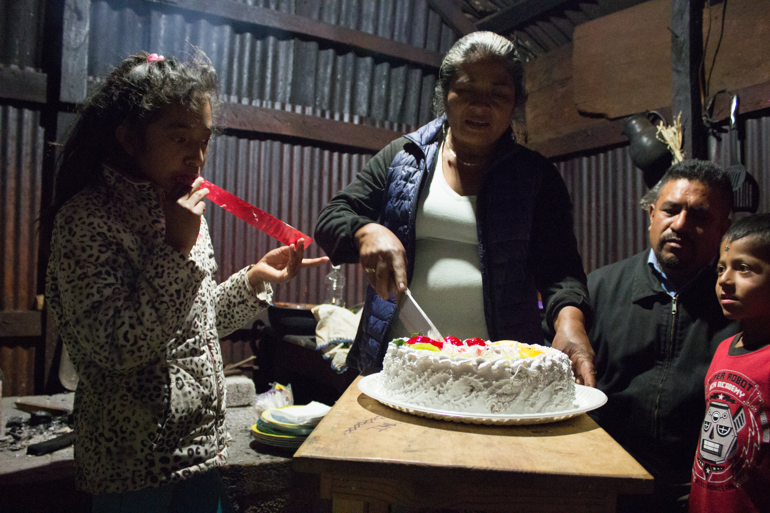 A birthday cake is served in Bernardita’s kitchen for one of her daughters. It’s our last night in Chapultepec.