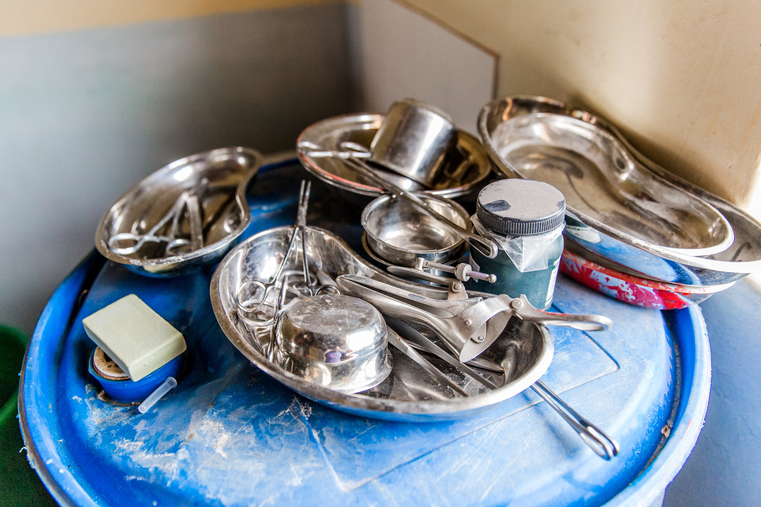 These are the medical tools used to deliver babies... I think this photo alone proves how badly this clinic needs a qualified nurse. 