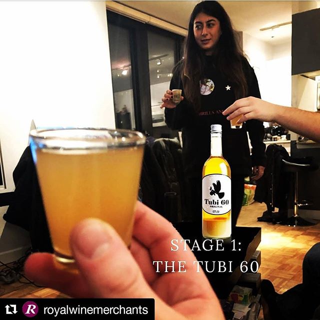 Shout out to @royalwinemerchants in Manhattan's FiDi for putting Tubi to through happiness test....looks like Pure Happiness was indeed achieved ⚡💛🍋 #tubi60