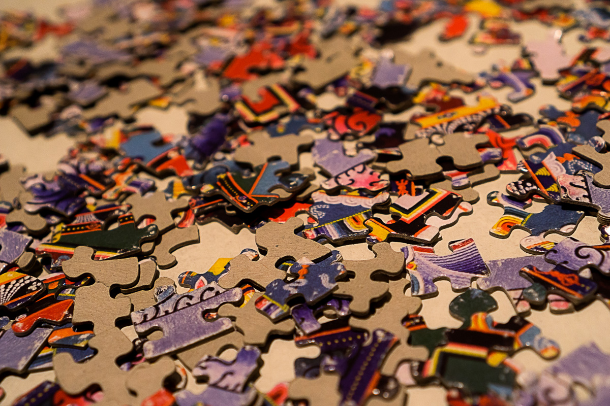 Jumbled Jigsaw Puzzle Pieces