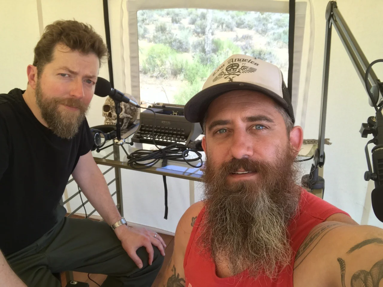 PHOTO: Ken Layne ( Desert Oracle ) and Jeremy Corbell Corbell, Pioneertown, California