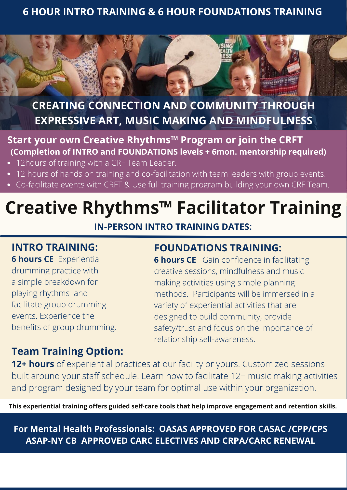 CRFT Training INFO — Liverpool Art Center