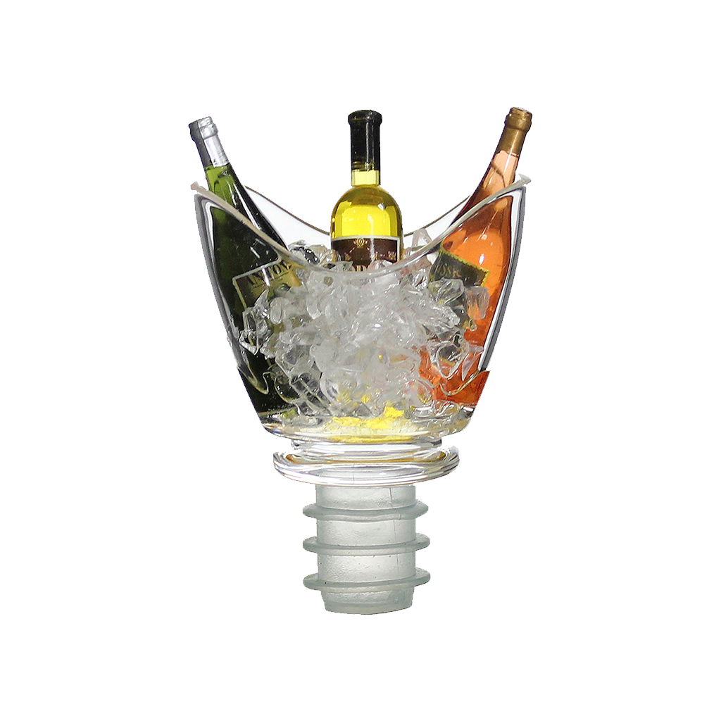 Tapon Botella Acrilico, 3 botellas de vino