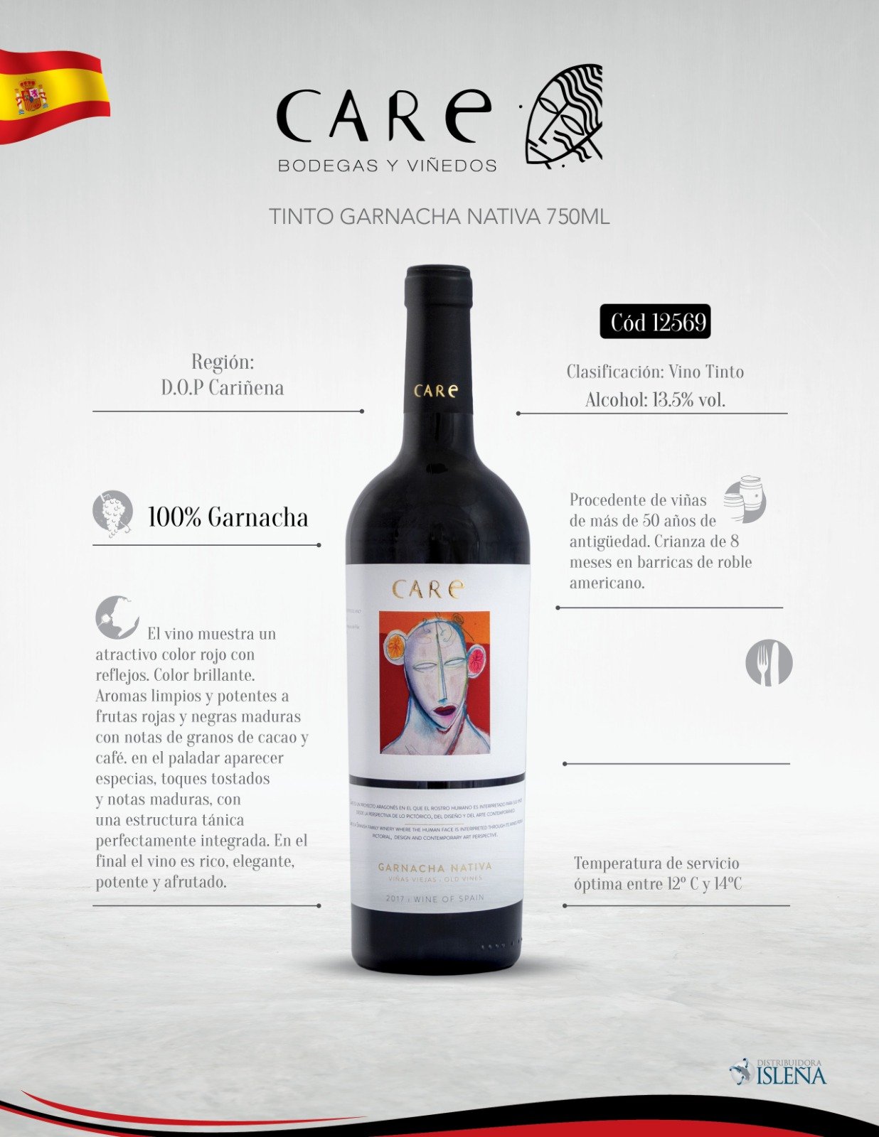 Vino Tinto Garnacha Nativa, Cariñera, España