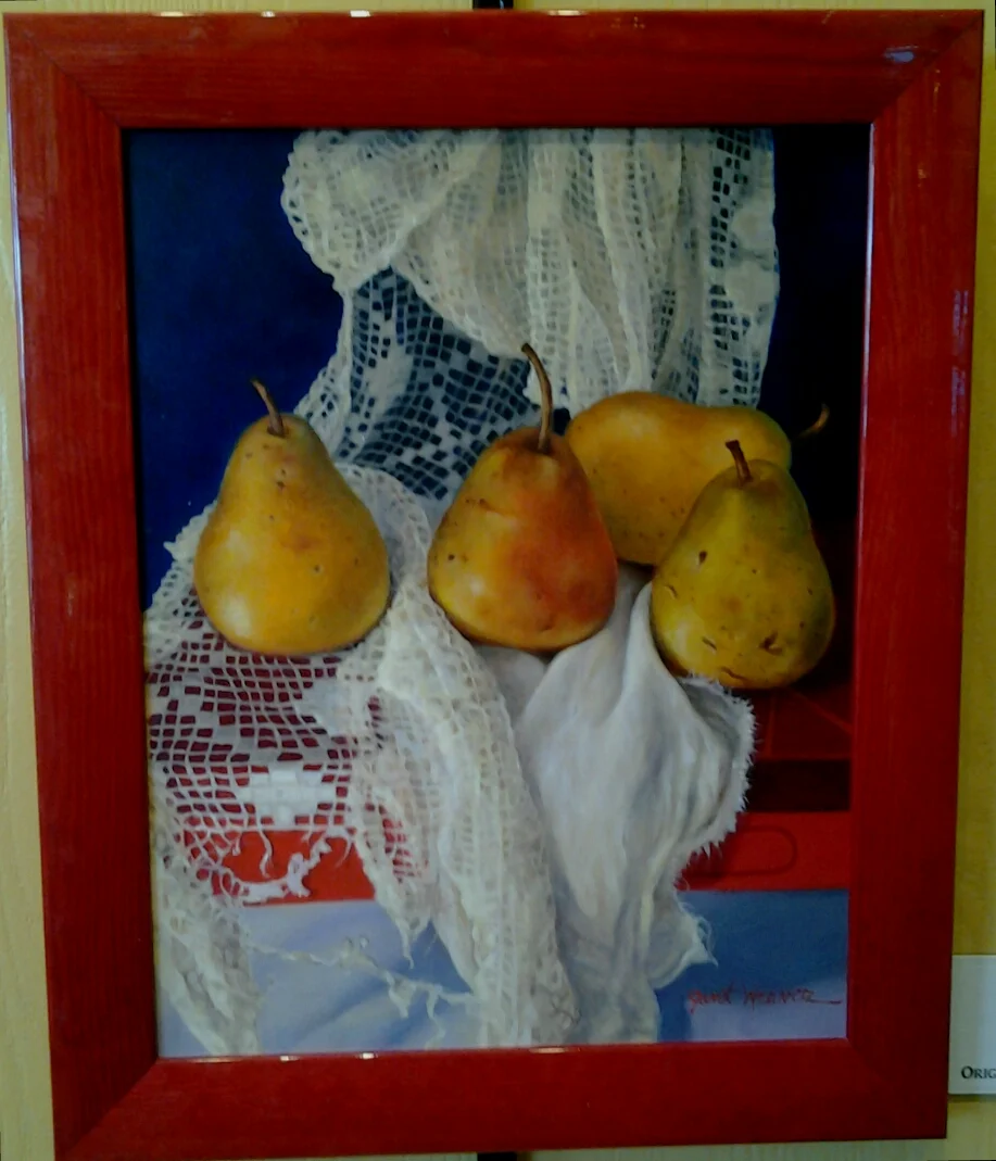 "BoHo Pears No. 2" original oil by Janet Weaver - $575 (13.5" x 17")