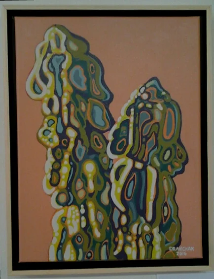 "Totem No. 1" original acrylic by Sue Dranchak - $450 (13.5" x 17.5")