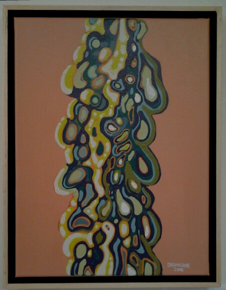 "Totem No. 3" original acrylic by Sue Dranchak - $450 (13.5" x 17.5")