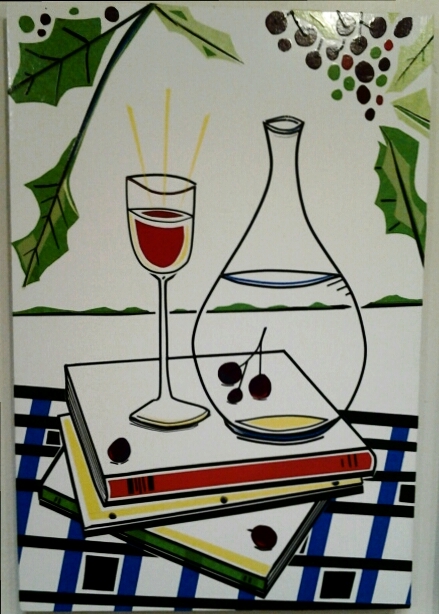"The Water and the Wine" original masking tape art by Beth Detwiler - $375 (16" x 24")