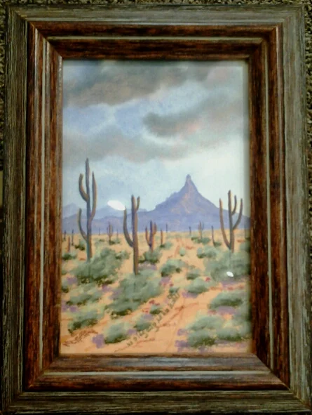 "Pinnacle Peak" original watercolor by Wolfgang Lehnhardt - $70 (6" x 8")