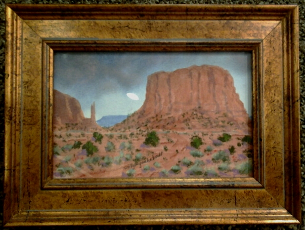 "Rabbit Ears Butte" original watercolor by Wolfgang Lehnhardt - $75 (8" x 6")